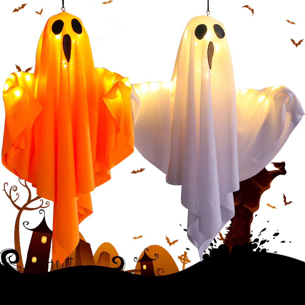 Outdoor Lighting Effects - Halloween Glowing White Ghost LED Hanging