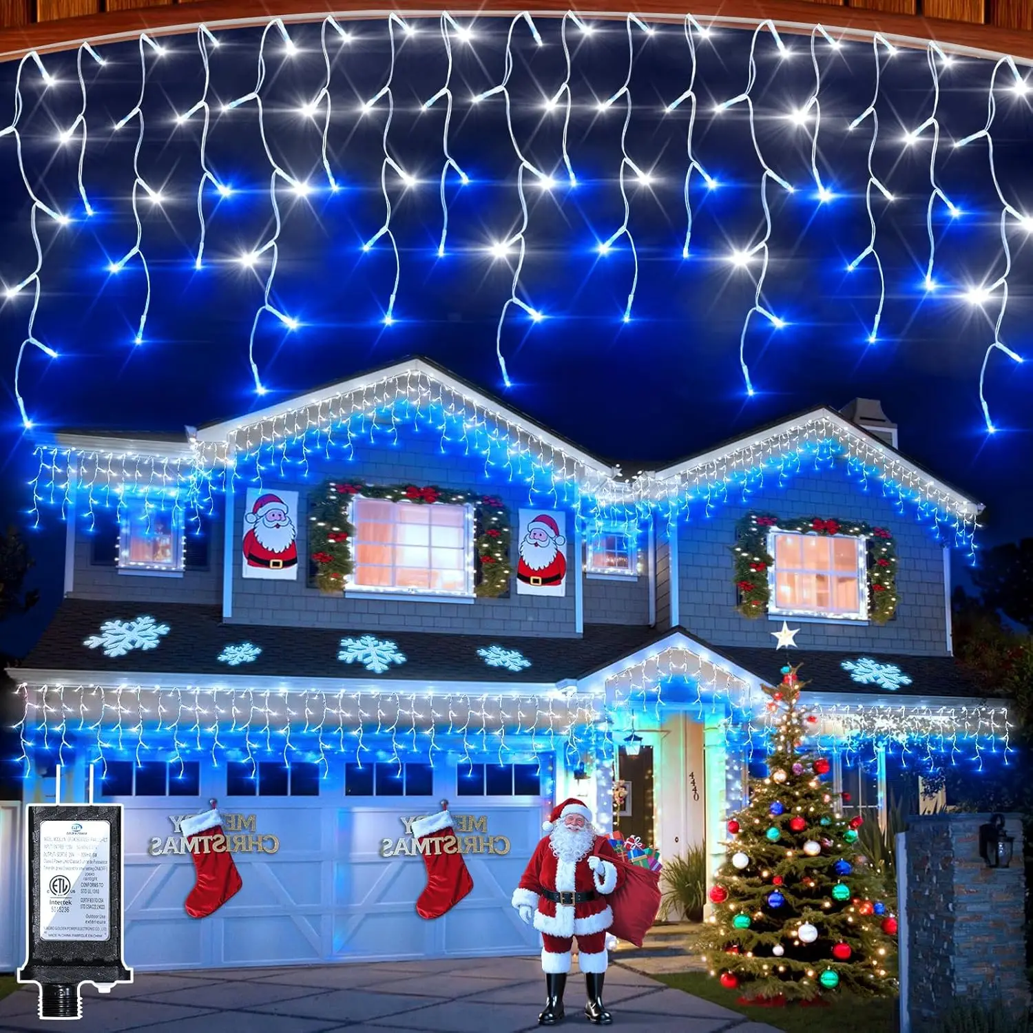 Outdoor Lighting Timer - 50ft 504 LED Icicle Lights, 12