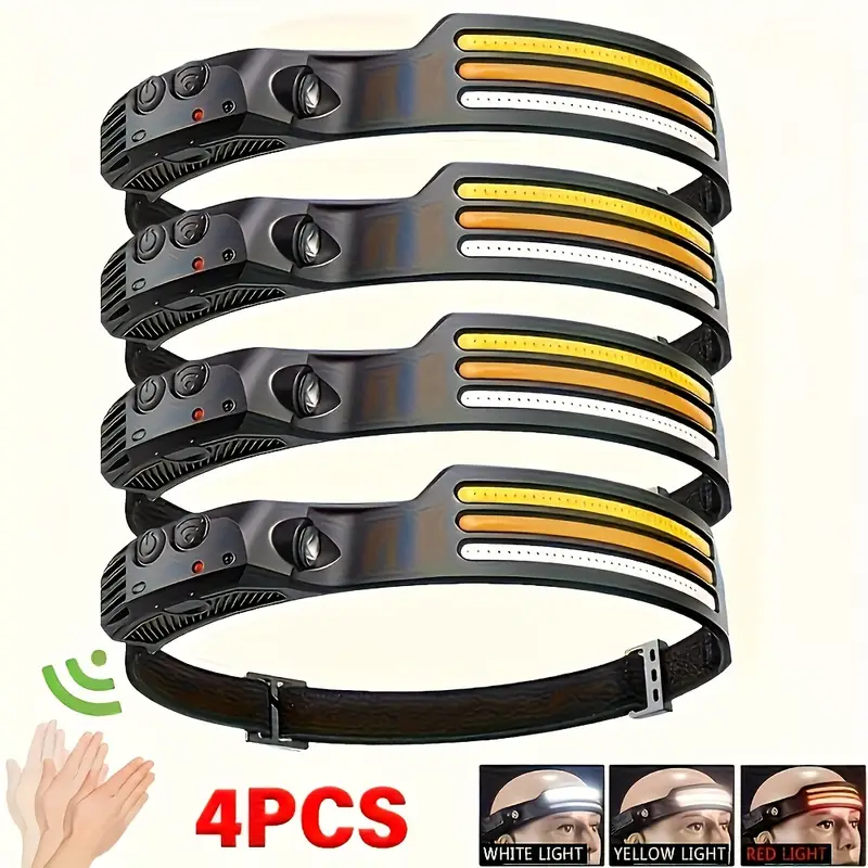 Outdoor Lighting Options - 1/2/3/4Professional LED Headlamp 5 Lighting Modes