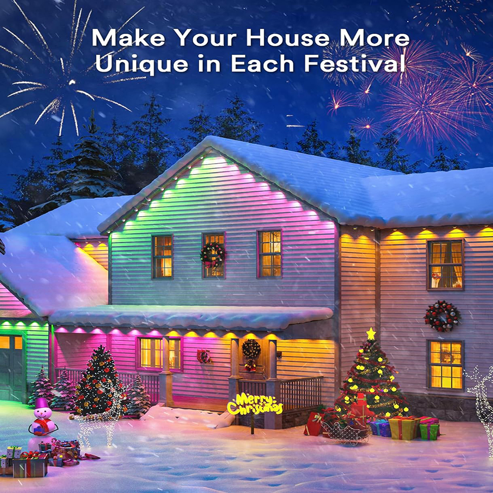 Outdoor Lighting Under Eaves - Smart RGBIC Eaves Lights Permanent Outdoor