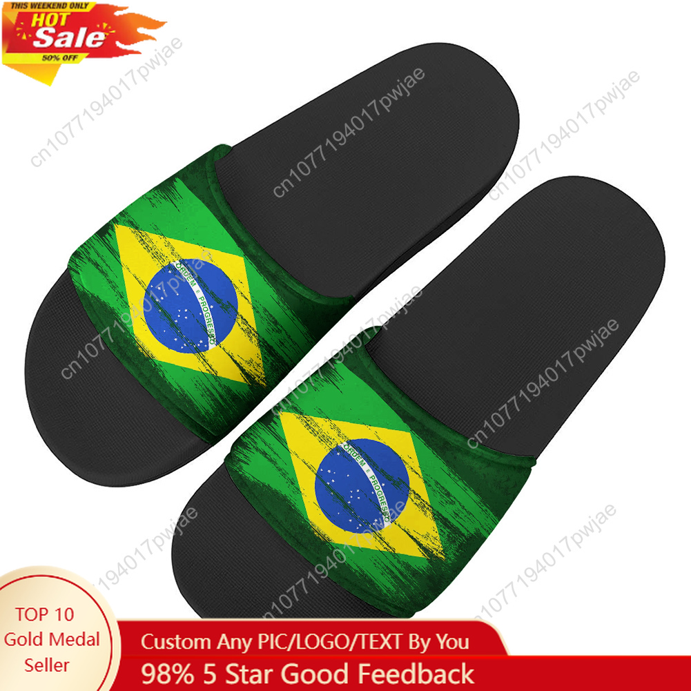 Outdoor Lighting For Home - Brazilian flag personalised print Slippers Home