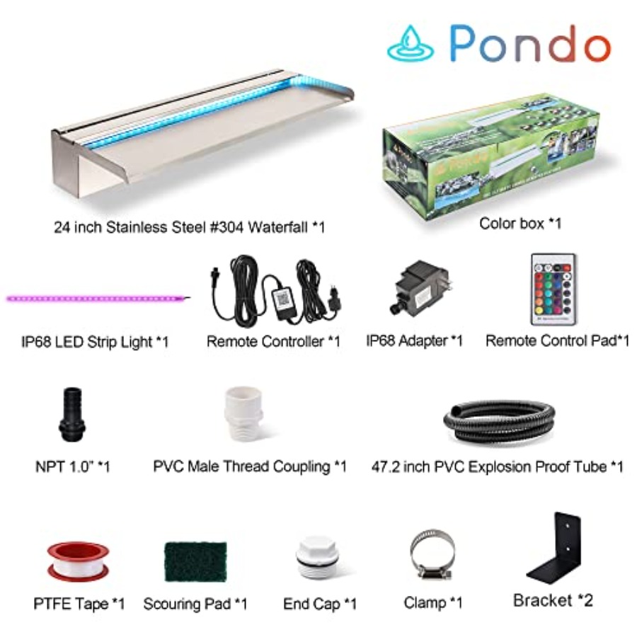 Outdoor pool waterfall spillwa - Outdoor Lighting Install avis et prix