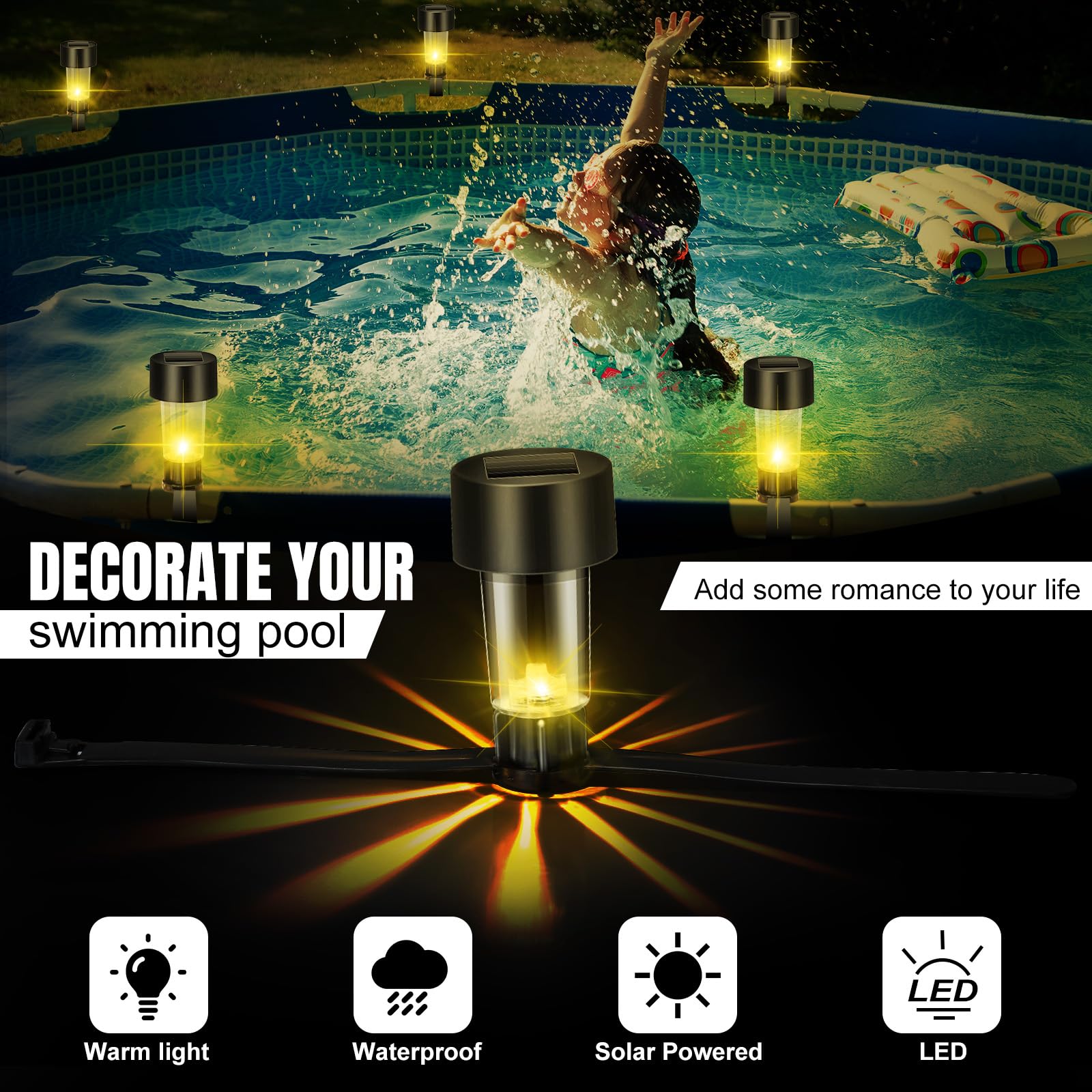 6 Packages Solar Pool Light Fr - Pond Light Submersible avis et prix