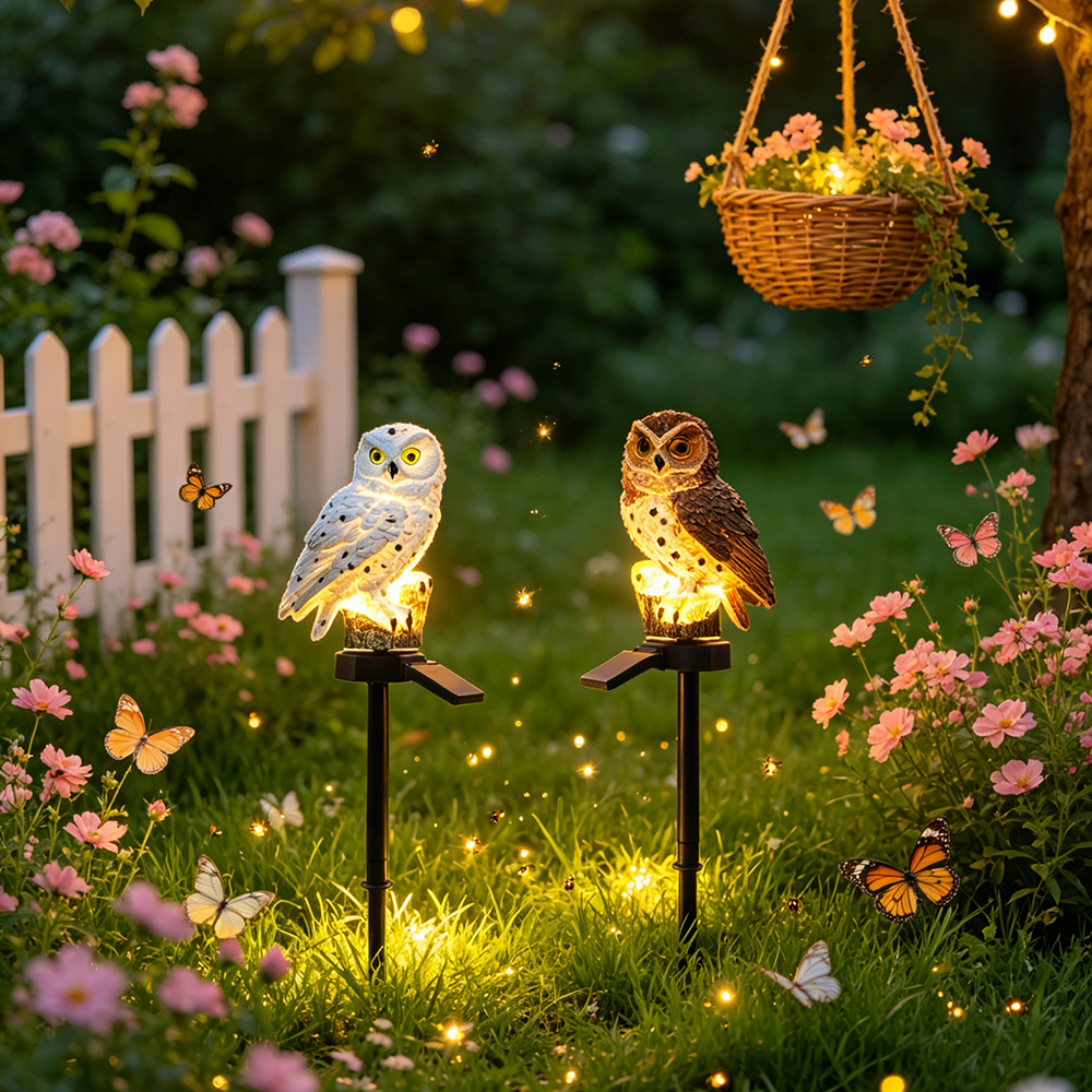 Owl Solar Light, Resin Owl Gro - Outdoor Lighting Quality avis et prix