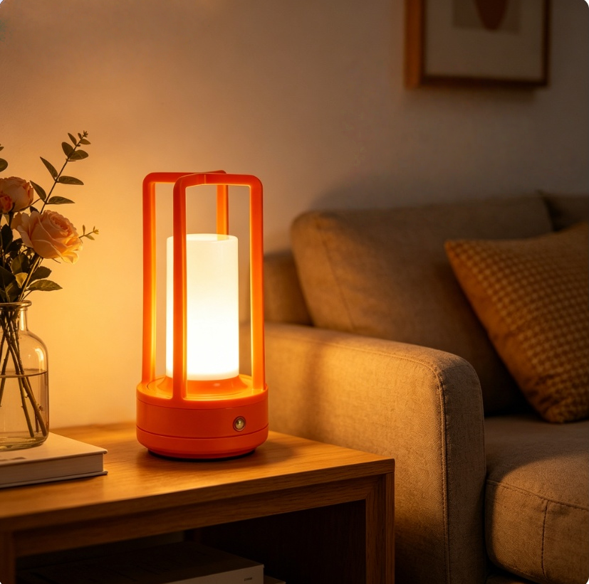 Modern Orange Cage Table Lamp  - Outdoor Lighting For Home avis et prix