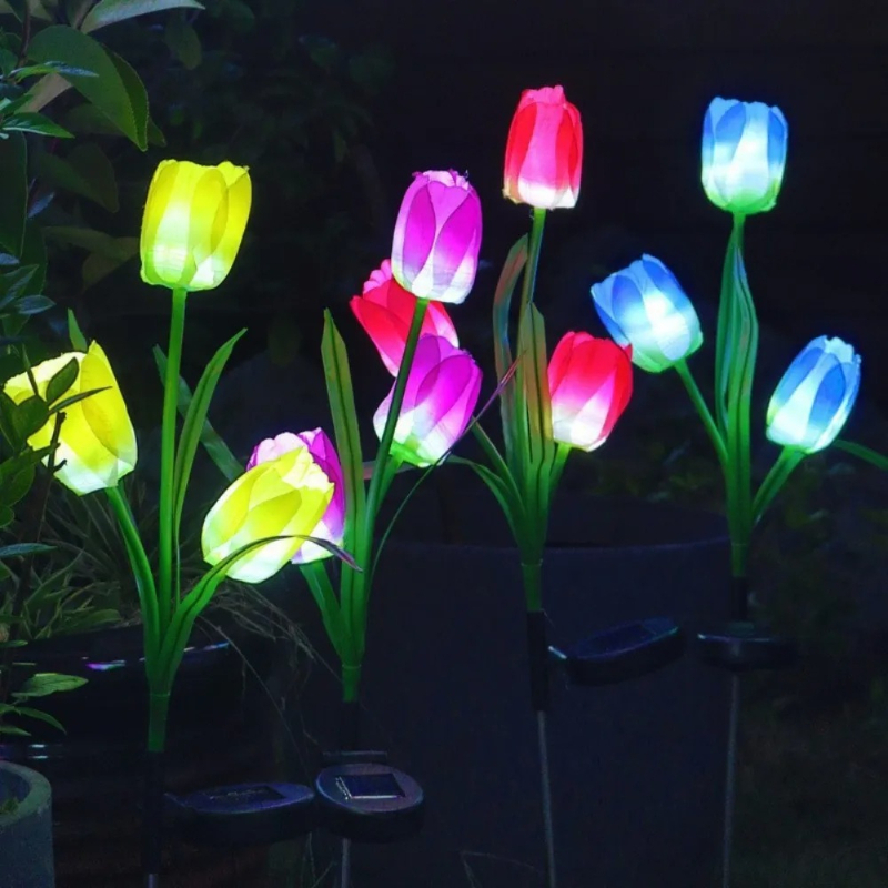 3‑Head Solar Tulip Stake Light - Outdoor Lighting Options avis et prix