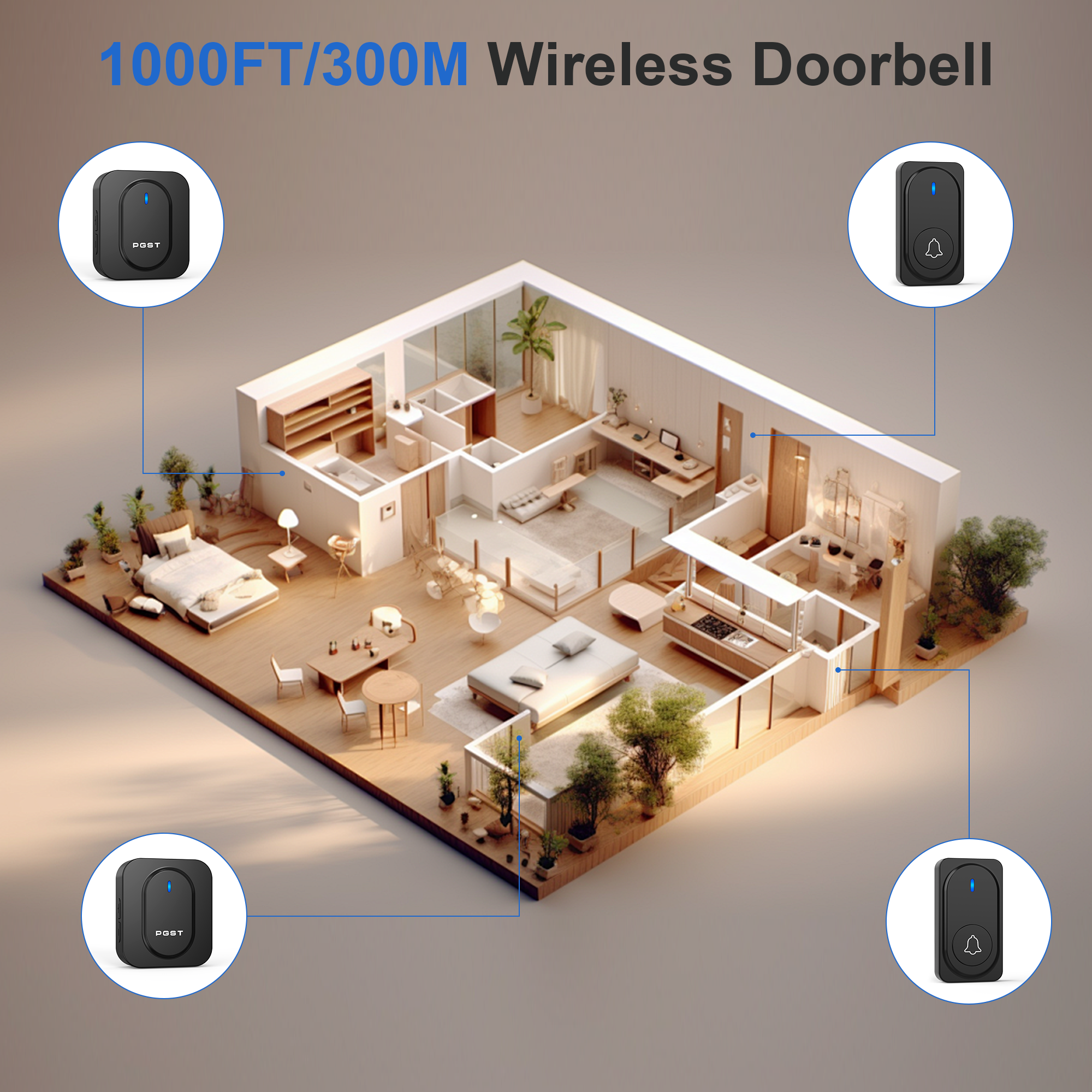 PGST Wireless Doorbell 36 Chim - Outdoor Lighting Install avis et prix