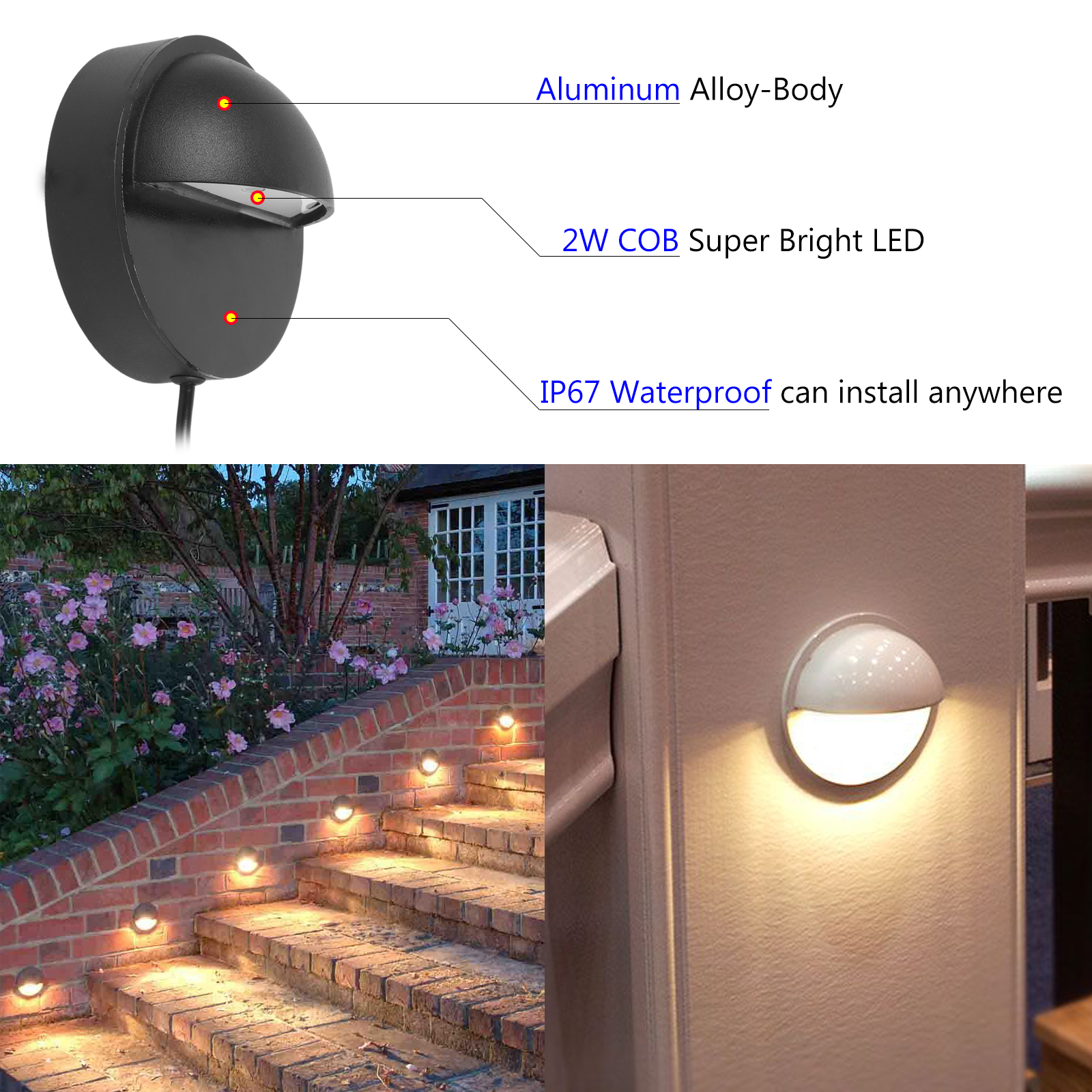 QACA Aluminum LED Deck Light O - Outdoor Yard Lighting Fixtures avis et prix