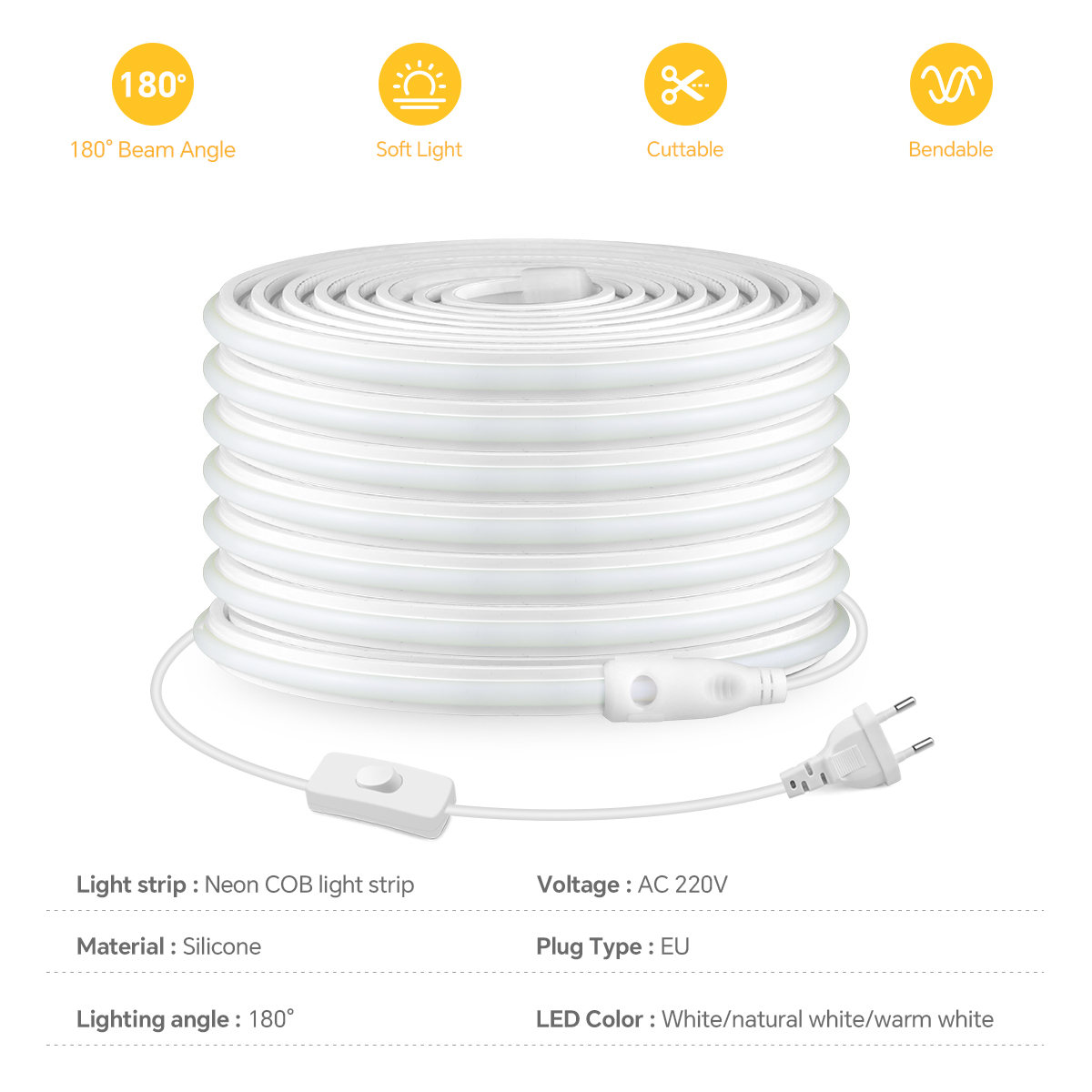 220V COB Led Strip High Densit - Outdoor Lighting Led Strip avis et prix
