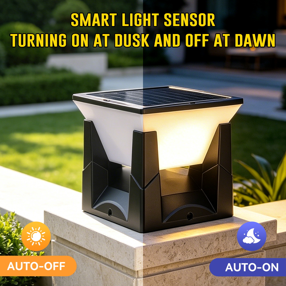 3-Color Solar Post Light IP65  - Outdoor Yard Lighting Fixtures avis et prix