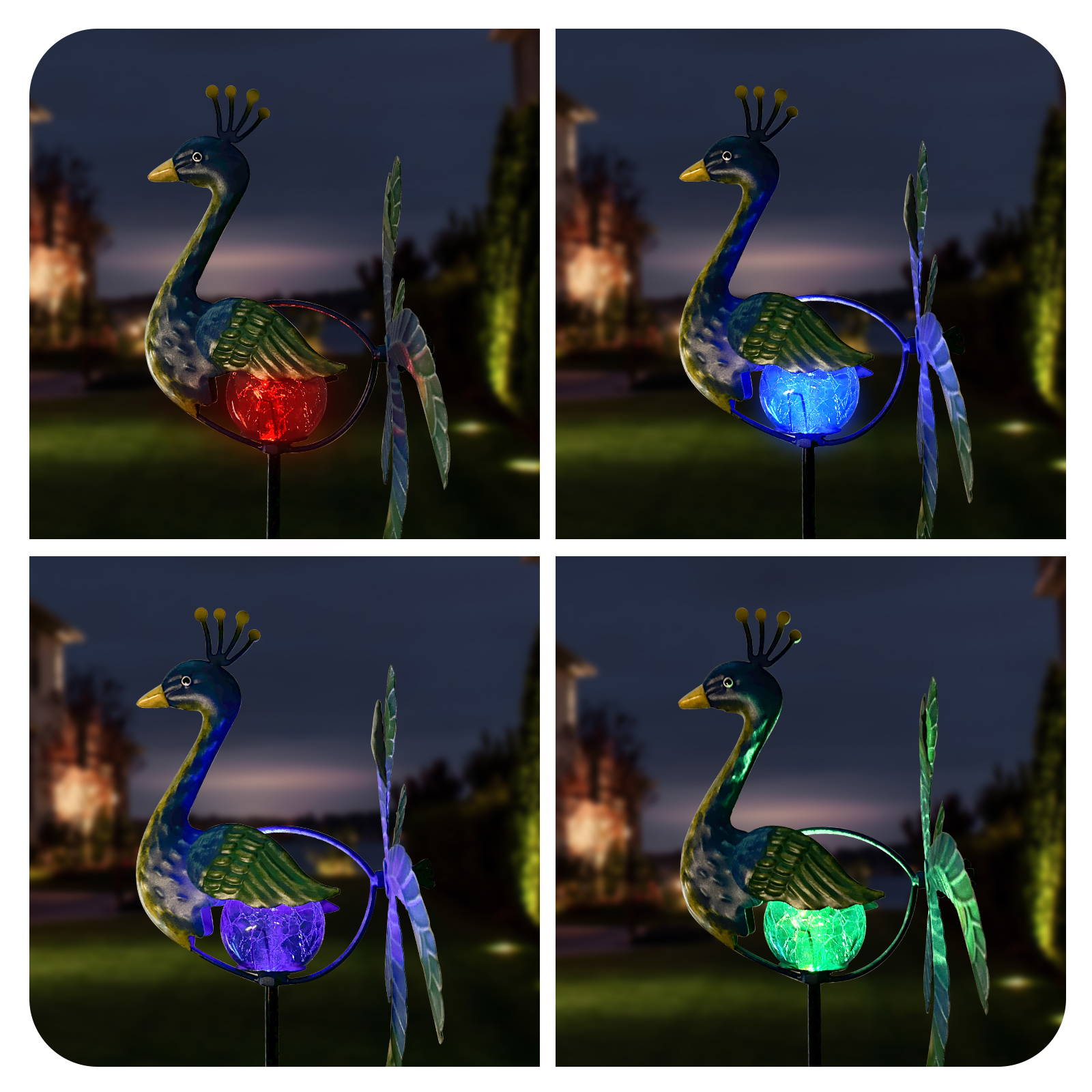 Solar Wind Spinner Peacock Out - Outdoor Lighting Effects avis et prix