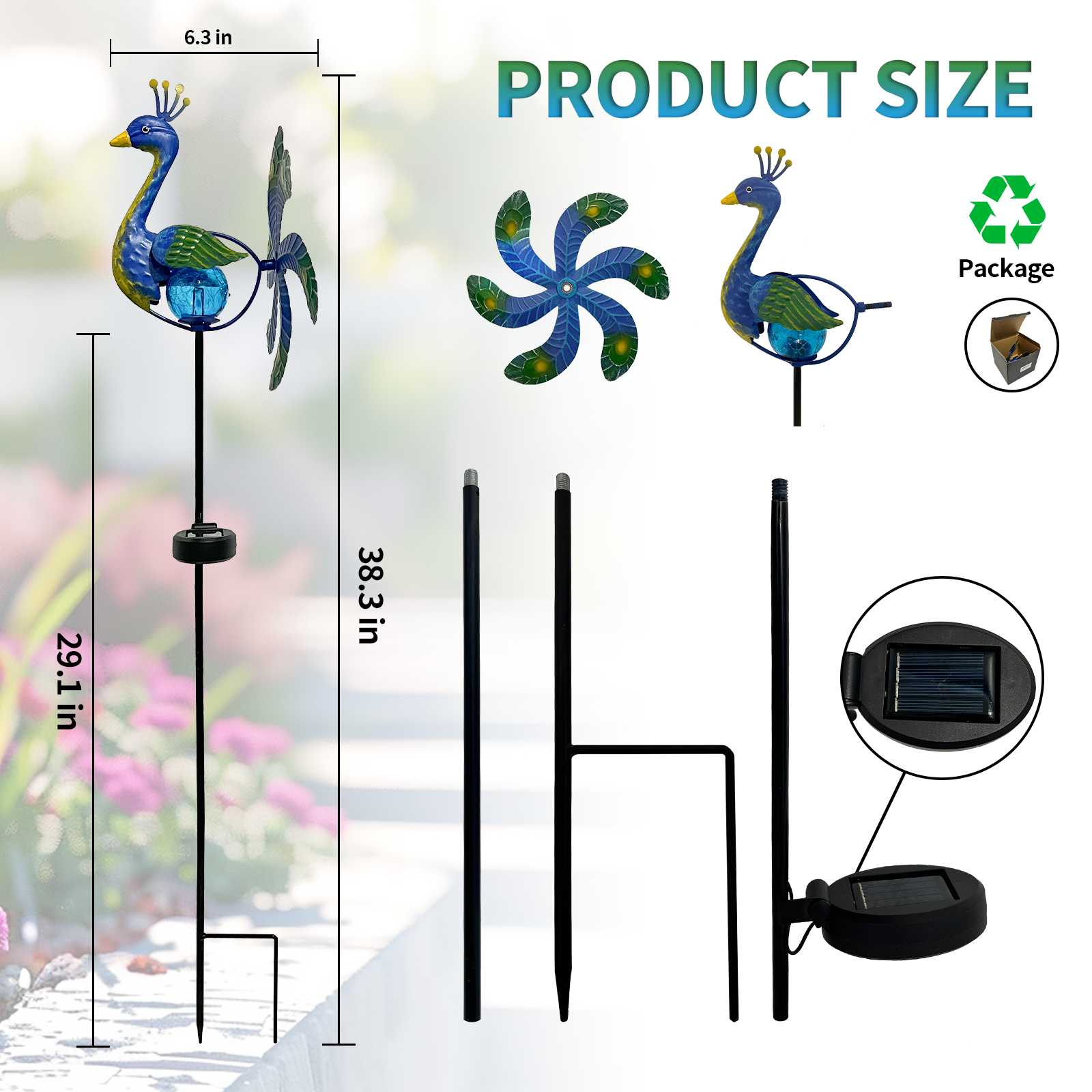 Solar Wind Spinner Peacock Out - Outdoor Lighting Effects avis et prix