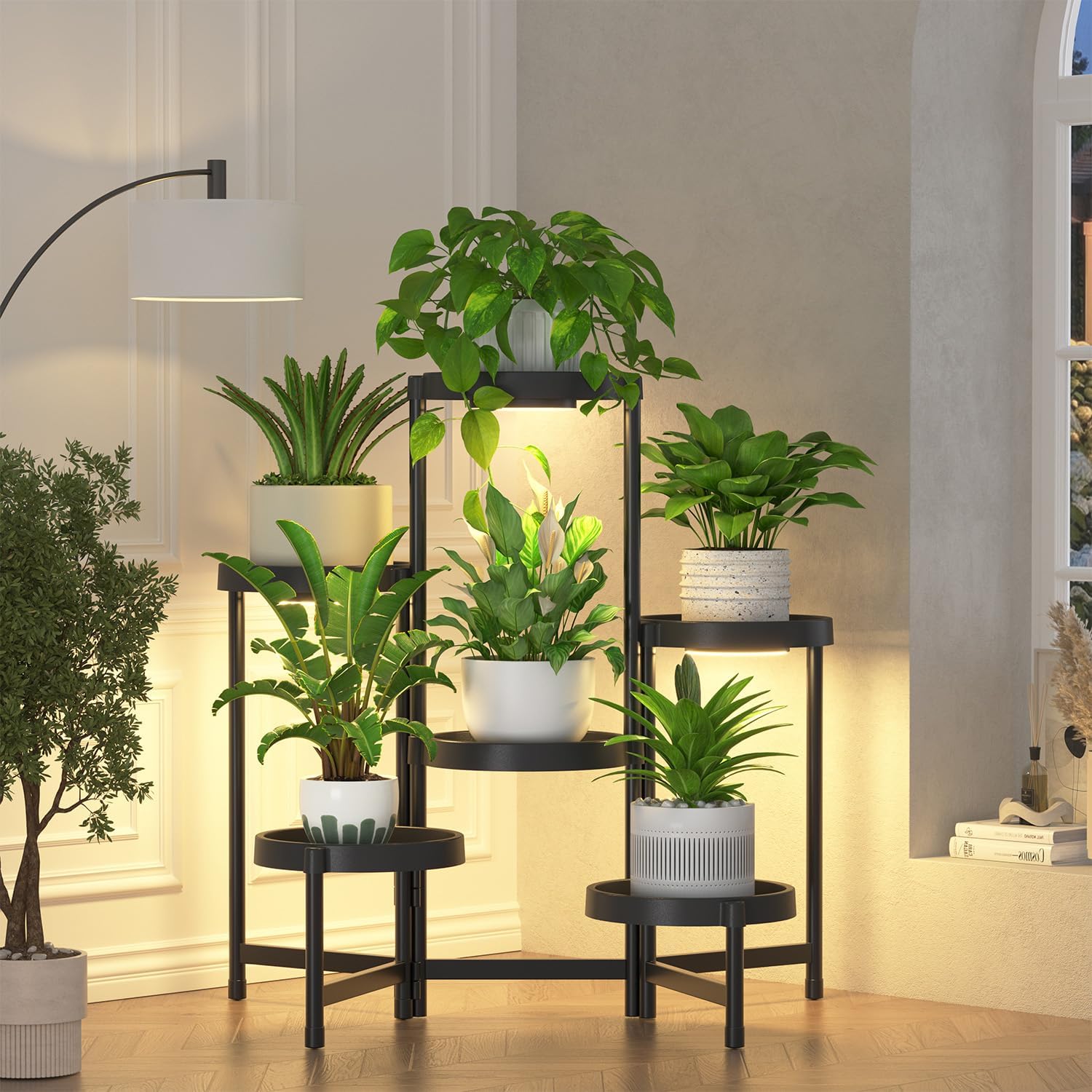 6-Tier Folding Plant Stand wit - Outdoor Lighting Timer avis et prix