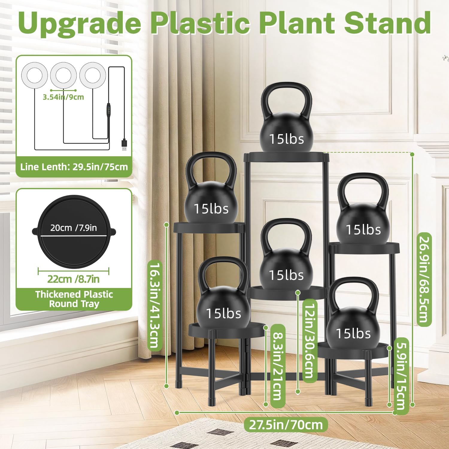 6-Tier Folding Plant Stand wit - Outdoor Lighting Timer avis et prix