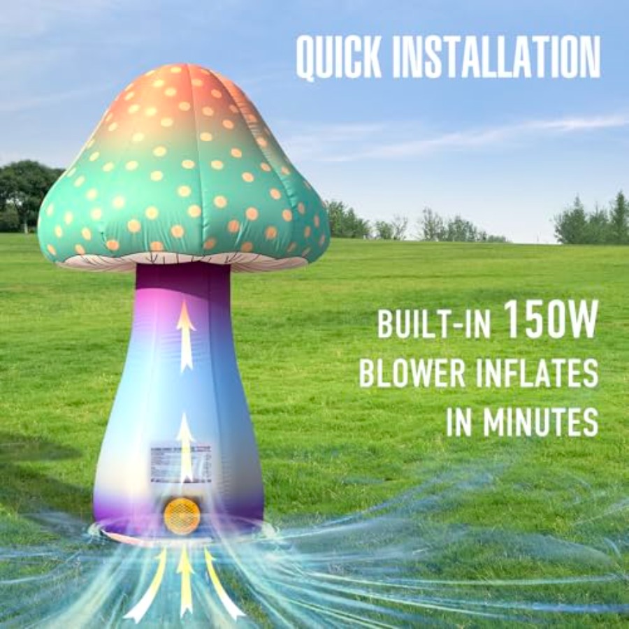 6 FT LED Inflatable Mushroom w - Outdoor Lighting Led Strip avis et prix