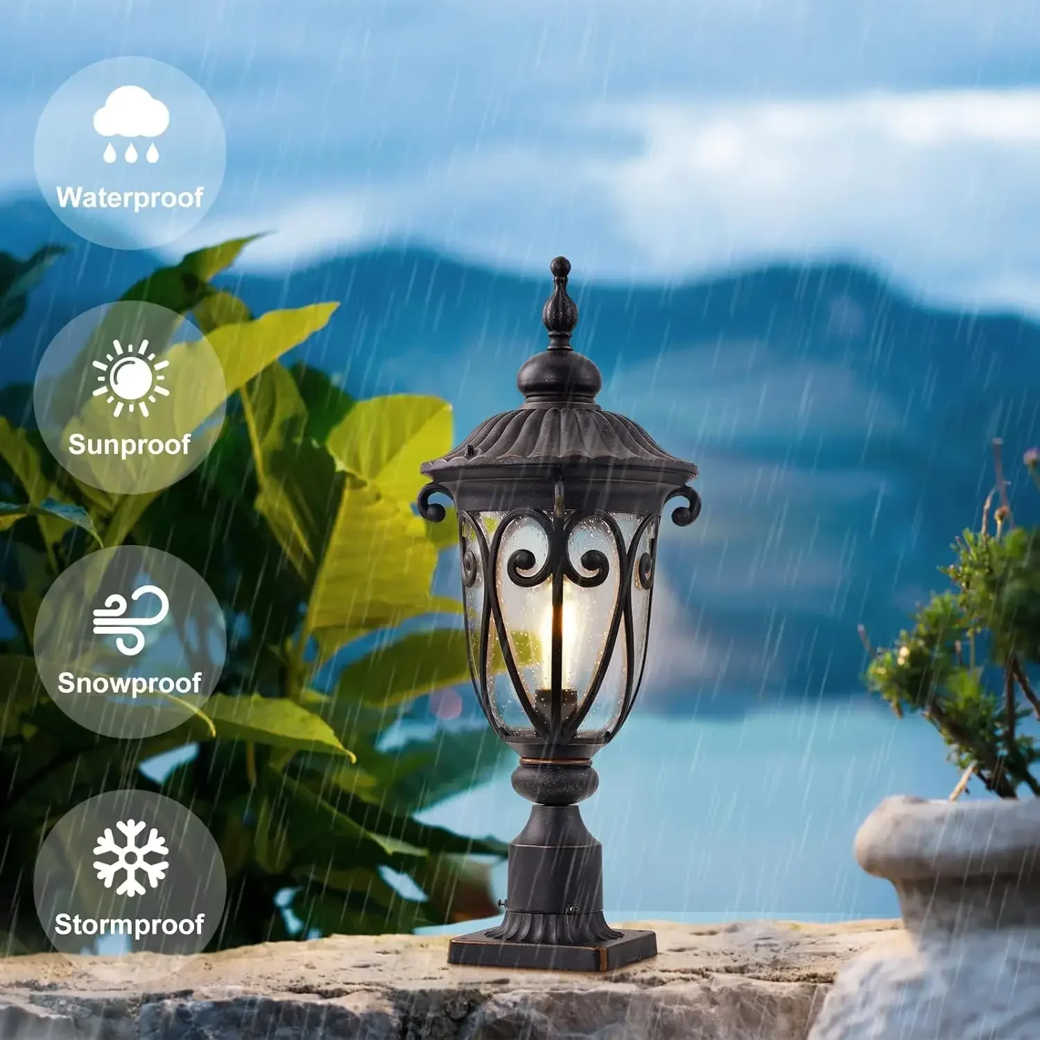 Outdoor Post Light Fixture wit - Outdoor Yard Lighting Fixtures avis et prix