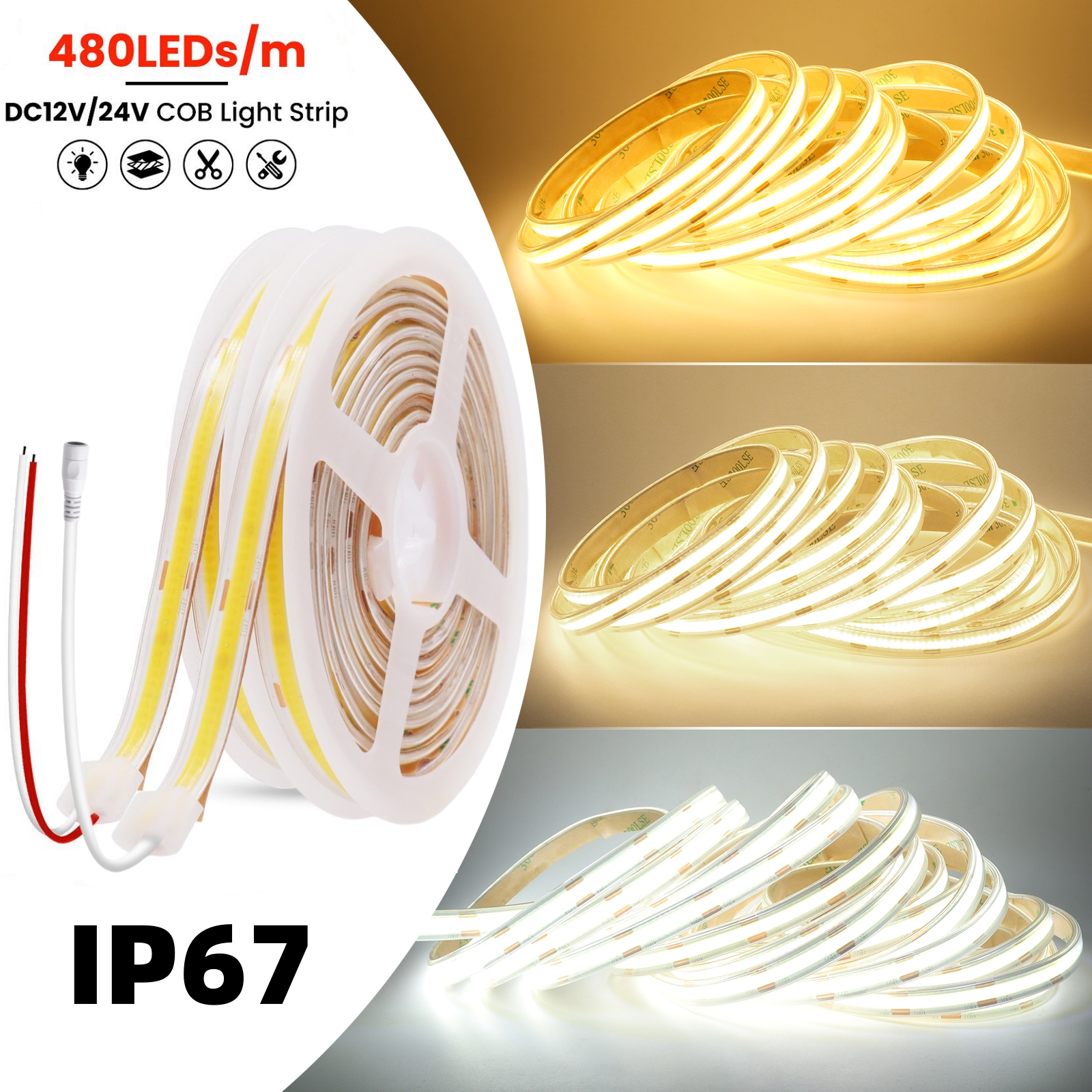 IP67 COB LED Strip Light DC 12 - Pond Light Submersible avis et prix