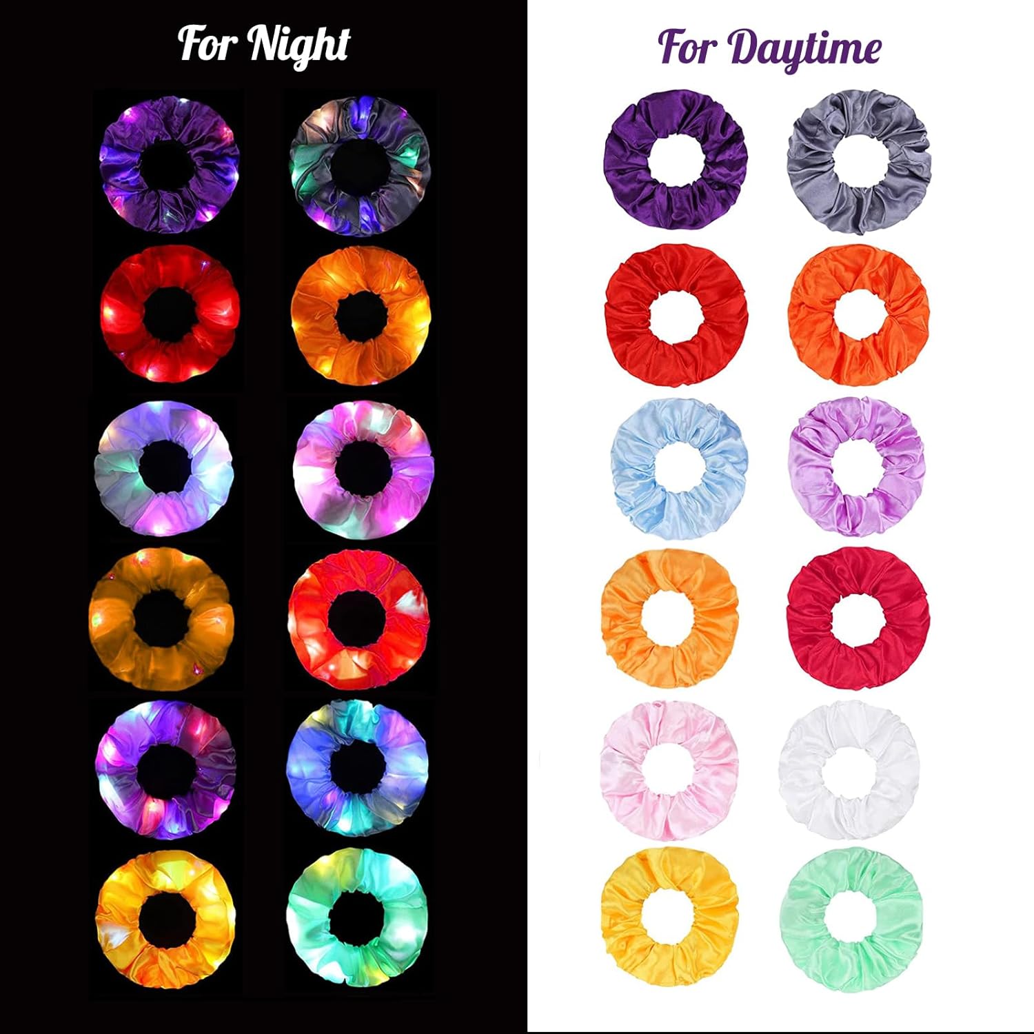 6pcs LED Scrunchies Hair Bands - Outdoor Lighting Effects avis et prix