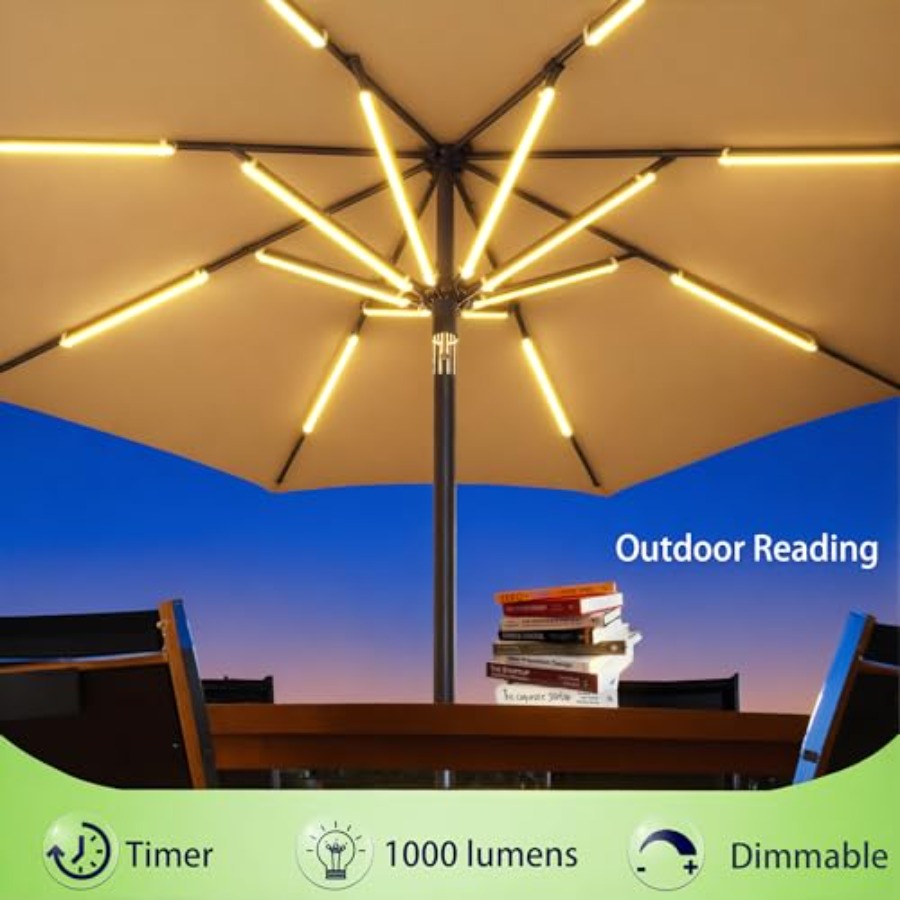 Outdoor Patio Umbrella Lights, - Outdoor Lighting Timer avis et prix