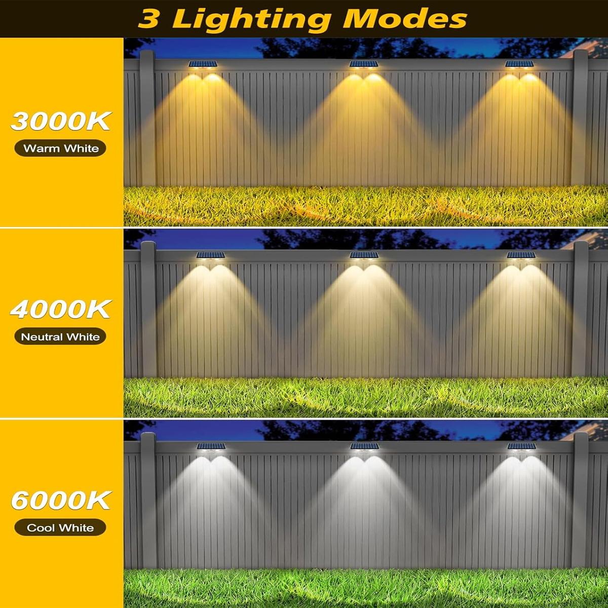 4Pcs Solar Fence Lights Light  - Outdoor Yard Lighting Fixtures avis et prix