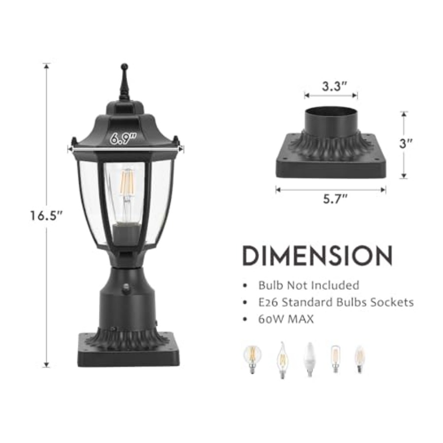 Dusk to Dawn Outdoor Post Ligh - Outdoor Yard Lighting Fixtures avis et prix