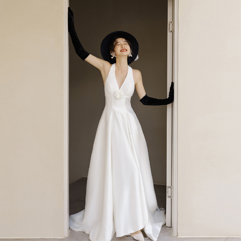White Satin Light Wedding Dres - Outdoor Lighting Hong Kong avis et prix