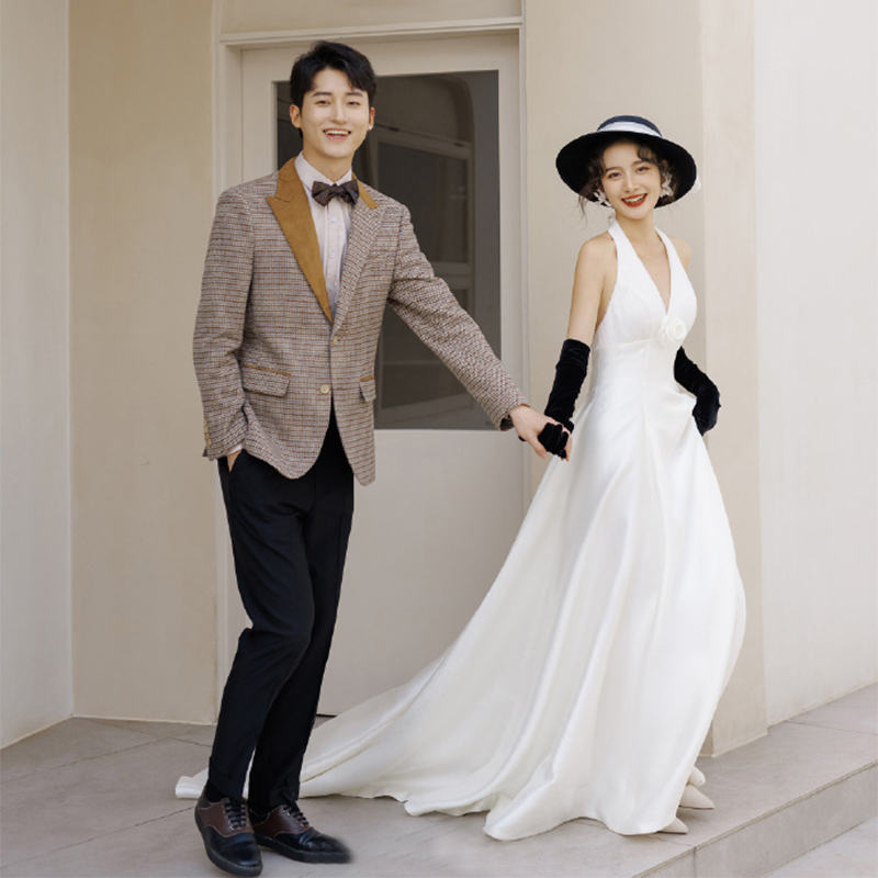 White Satin Light Wedding Dres - Outdoor Lighting Hong Kong avis et prix