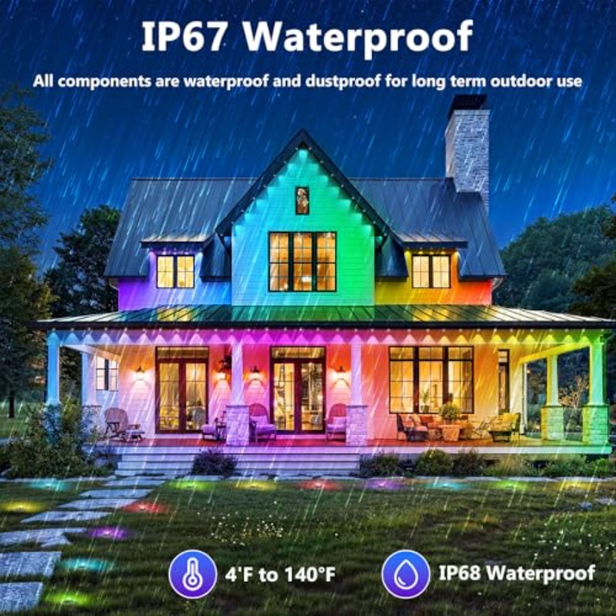 300Feet Permanent Outdoor Ligh - Outdoor Lighting Under Eaves avis et prix
