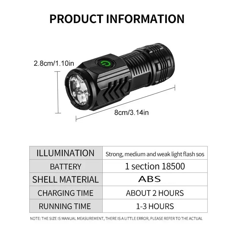 Mini 3LED Flashlight With Pen  - Outdoor Lighting Quality avis et prix