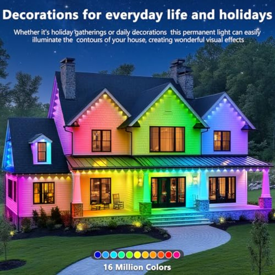 300Feet Permanent Outdoor Ligh - Outdoor Lighting Under Eaves avis et prix