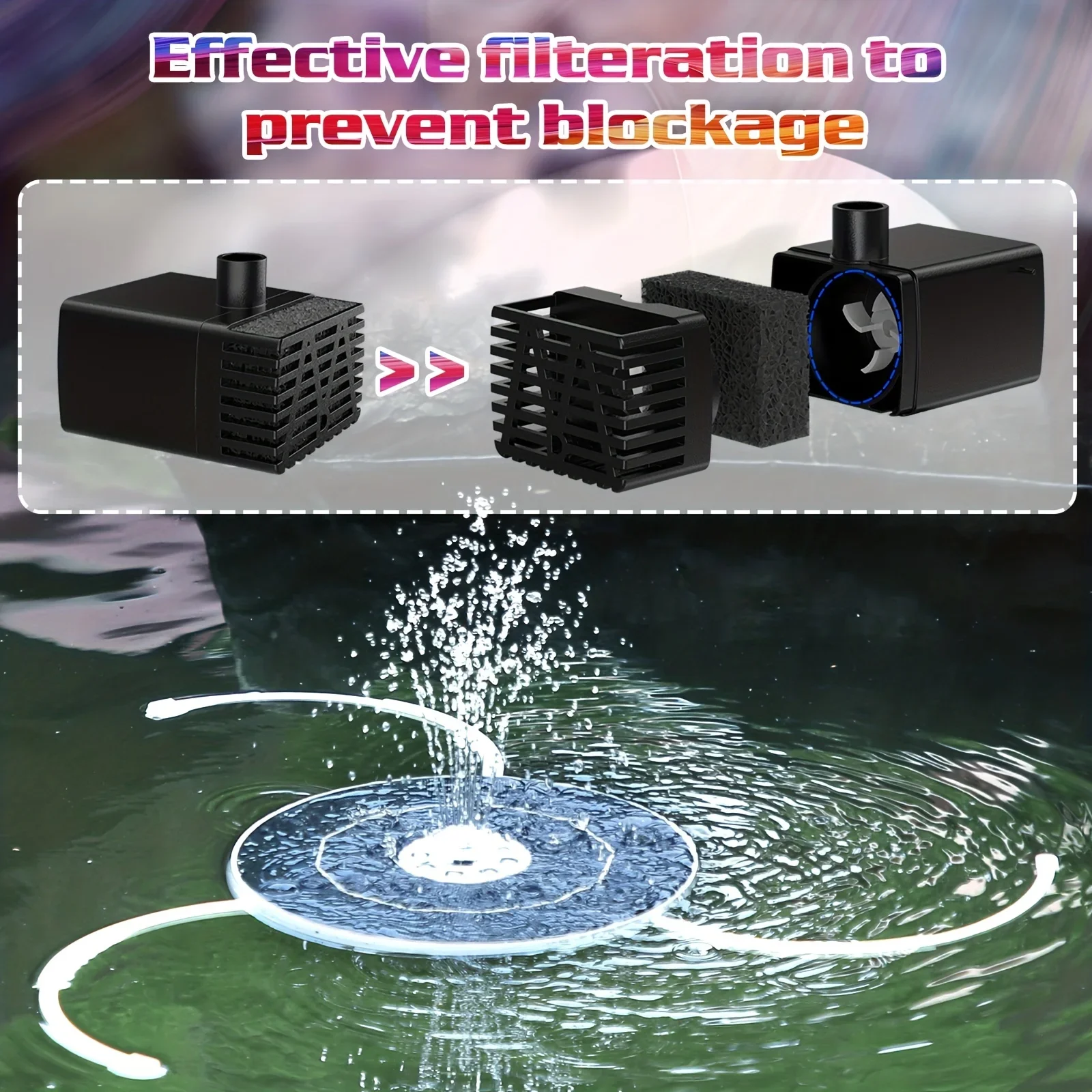 6.5W LED Solar Fountain Pump w - Outdoor Lighting Effects avis et prix