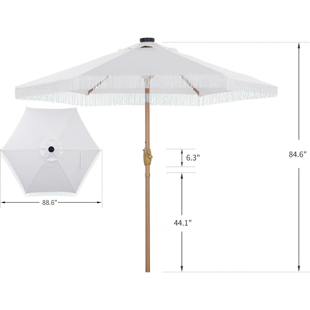 7.5T Outdoor Patio Umbrella wi - Outdoor Lighting Options avis et prix