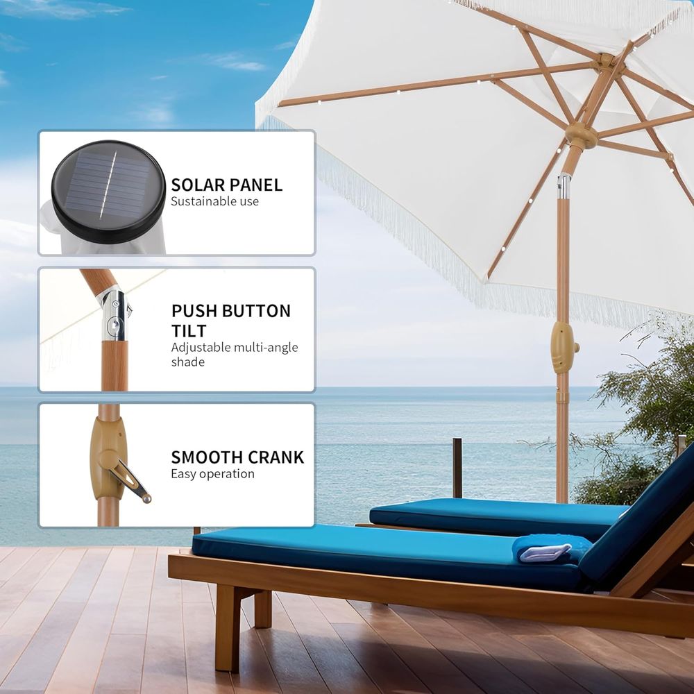 7.5T Outdoor Patio Umbrella wi - Outdoor Lighting Options avis et prix